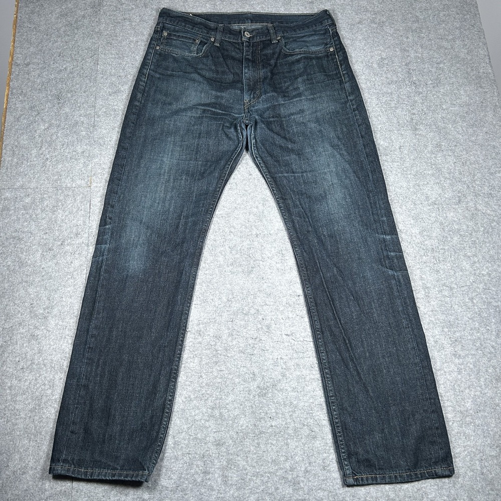 Vintage Levi's 505 Denim Jeans Mens 36x34(34x32) Dark Blue Wash Y2K Straight Leg